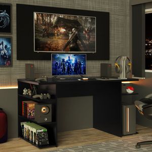 Mesa para Computador Gamer e Painel para TV até 50 Madesa Preto