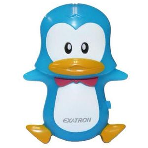 Luz Noturna LED Pinguim Exatron Fotocélula Azul Bivolt