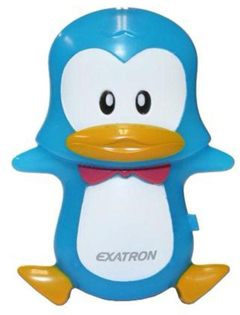 Luz Noturna LED Pinguim Exatron Fotocélula Azul Bivolt