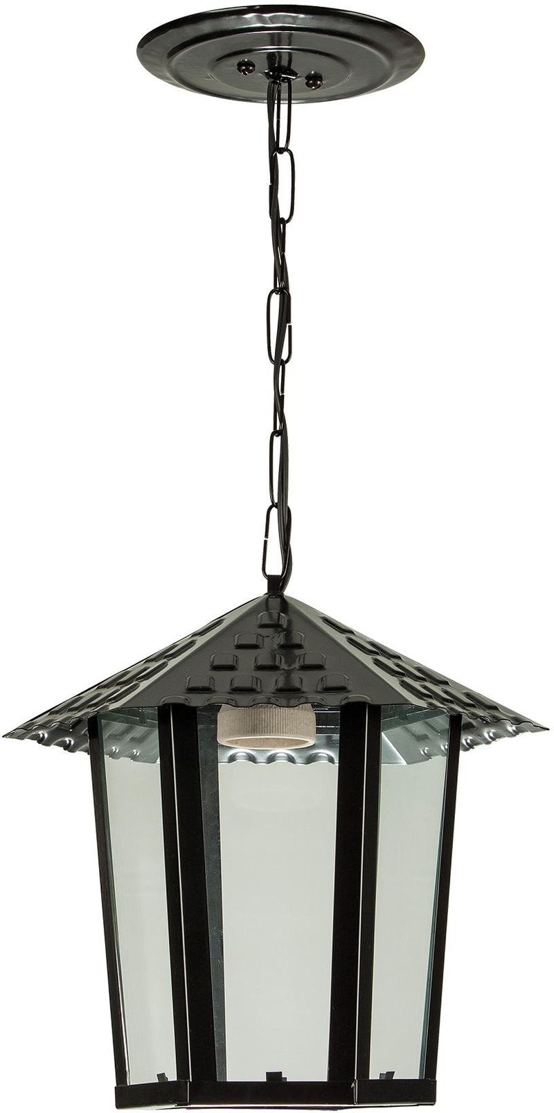 Pendente-1-Lampada-Colonial-Sextavada-100W-Aco-e-Vidro-Blumenau-109200-01-Preto-Bivolt