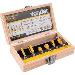 Jogo de Fresa Para Madeira Vonder Kit com 6 Peças