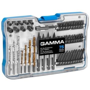 Acessórios Para Parafusadeira e Furadeira Gamma Kit com 75 Peças