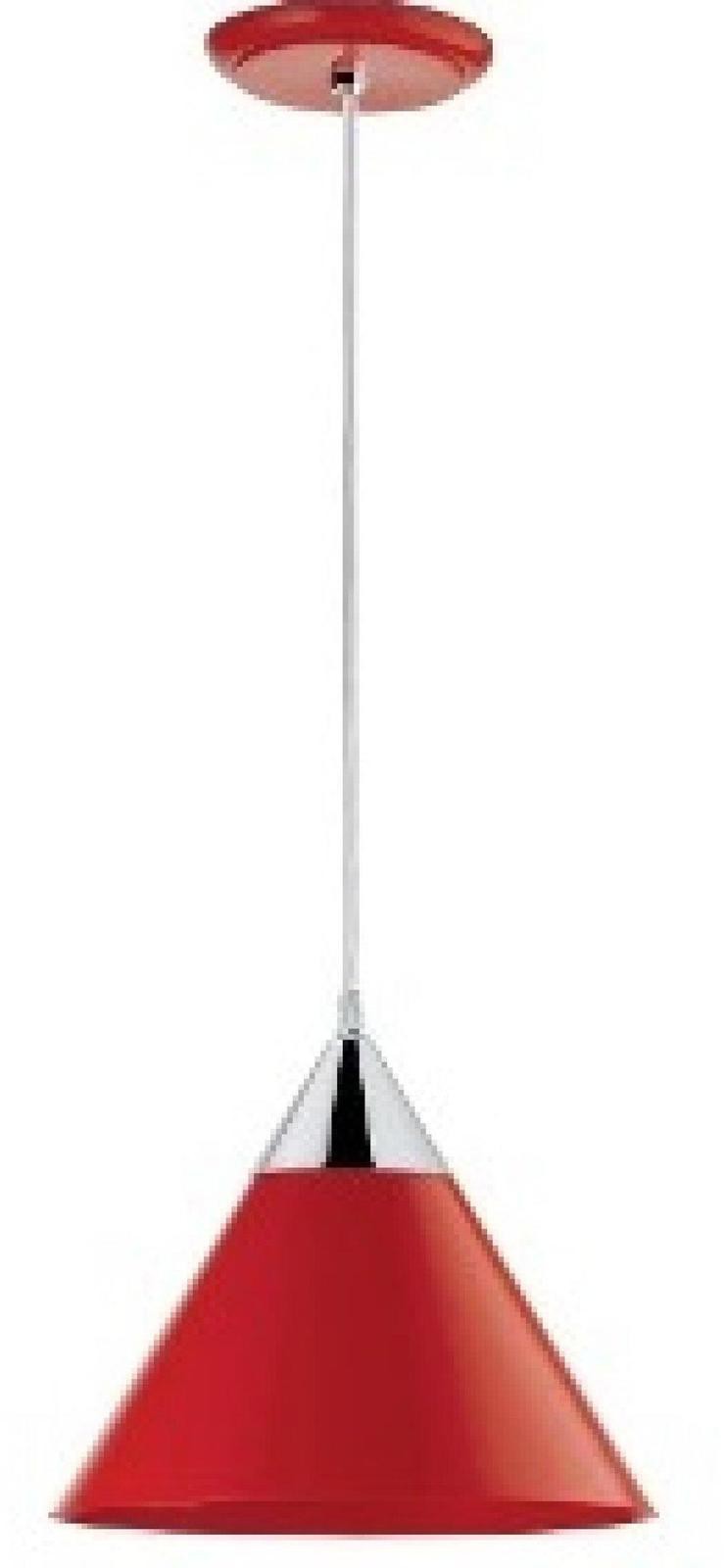 Pendente-1-Lampada-Home-20W-Polipropileno-Dital-310-Vermelho-e-Cromado-Bivolt