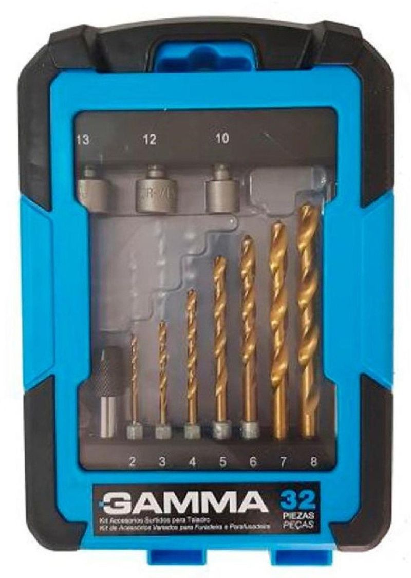 Jogo-de-Brocas-Para-Madeira-Gamma-Kit-com-15-Pecas