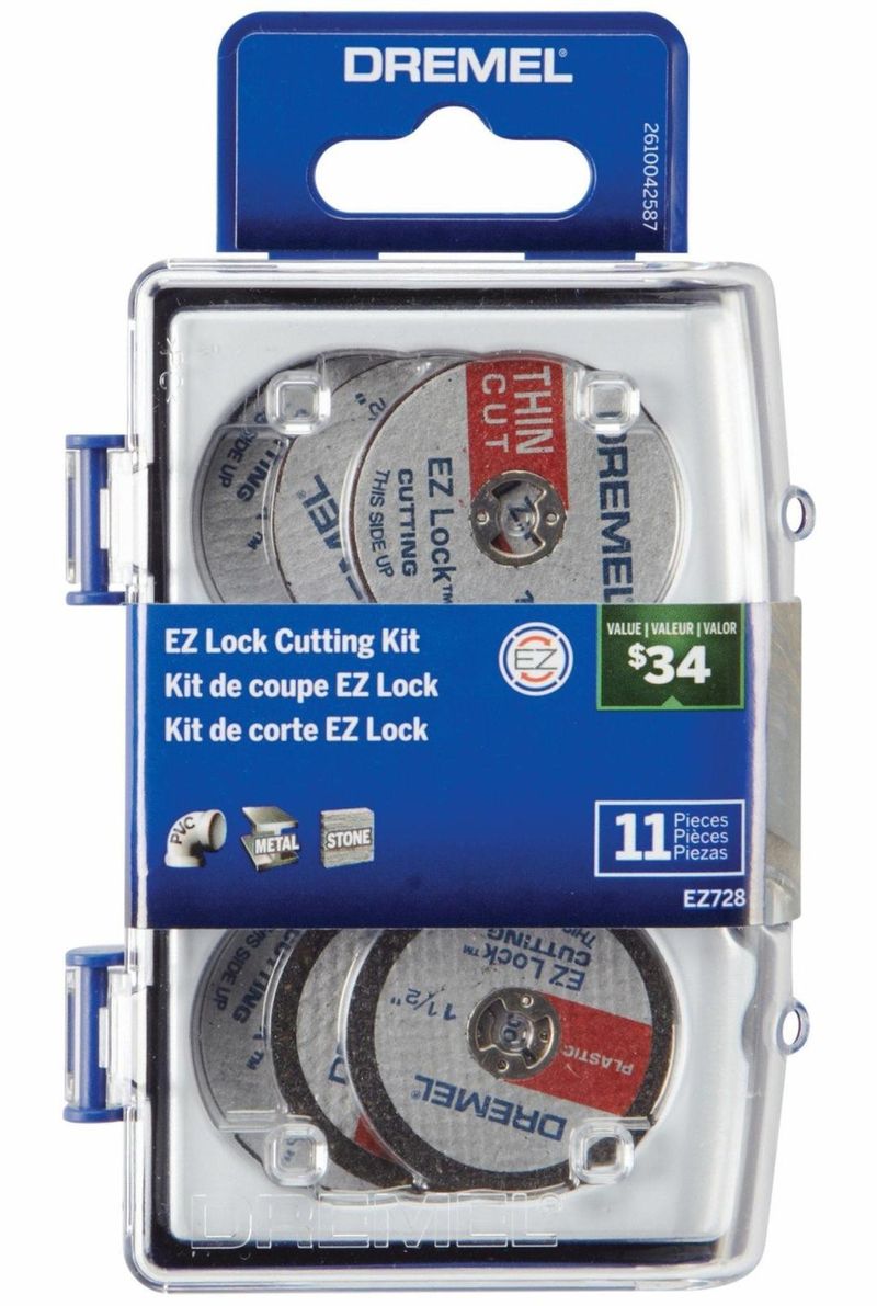 Acessórios Para Corte Discos de Corte EZ Lock Dremel 728 Kit com 11 Peças