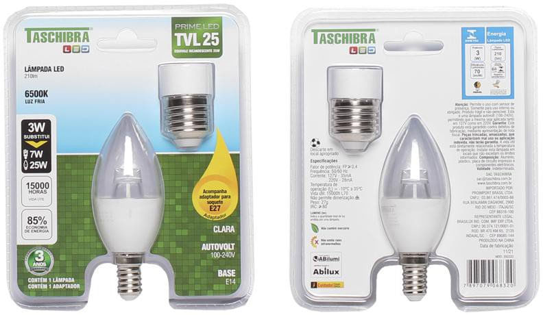 LAMPADA-LED-TASCHIBRA-VELA-TVL-25-CLARA-6500K-31W-AUTOVOLT