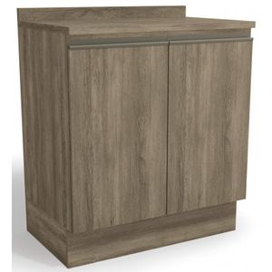 Balcão 80cm 2 Portas com Tampo CB334 Maxxi Kappesberg Nogal
