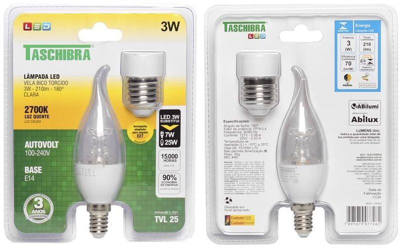 LAMPADA-LED-TASCHIBRA-TVL25-2700K-3W-AUTOVOLT