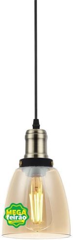 Pendente-1-Lampada-Vintage-Dome-60W-Aco-e-Vidro-Blumenau-89021102-Ambar-Bivolt