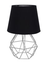ABAJUR-DIAMANTE-60W-ALUMINIO-E-TECIDO-AUREMAR-PRATA-BIVOLT