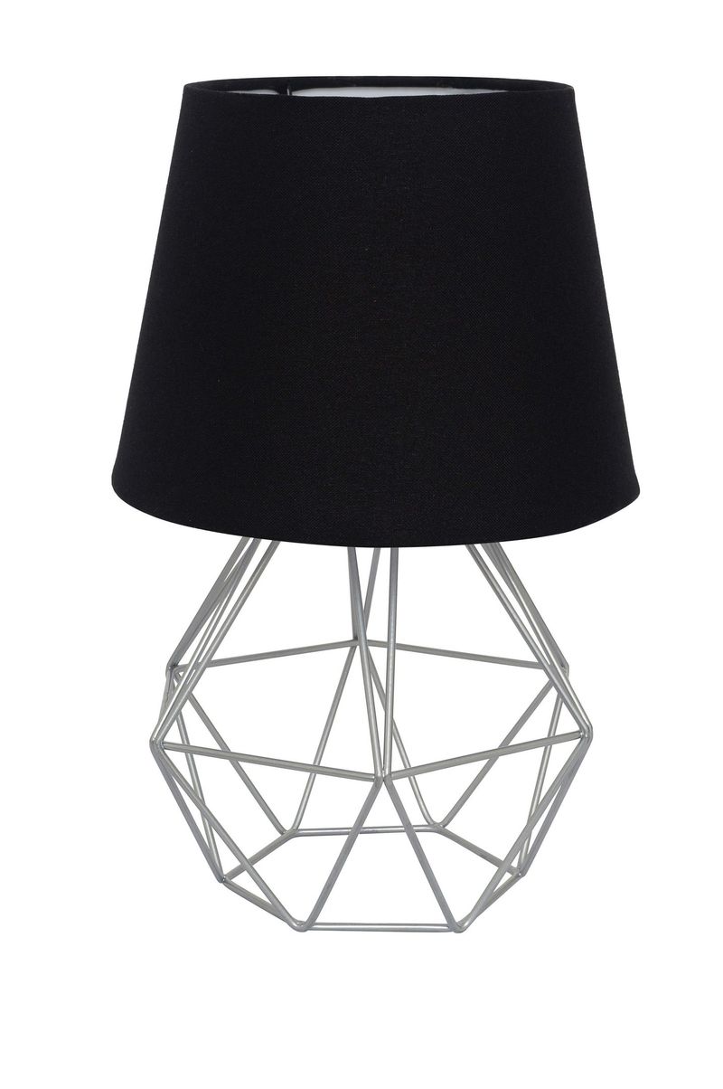 ABAJUR-DIAMANTE-60W-ALUMINIO-E-TECIDO-AUREMAR-PRATA-BIVOLT