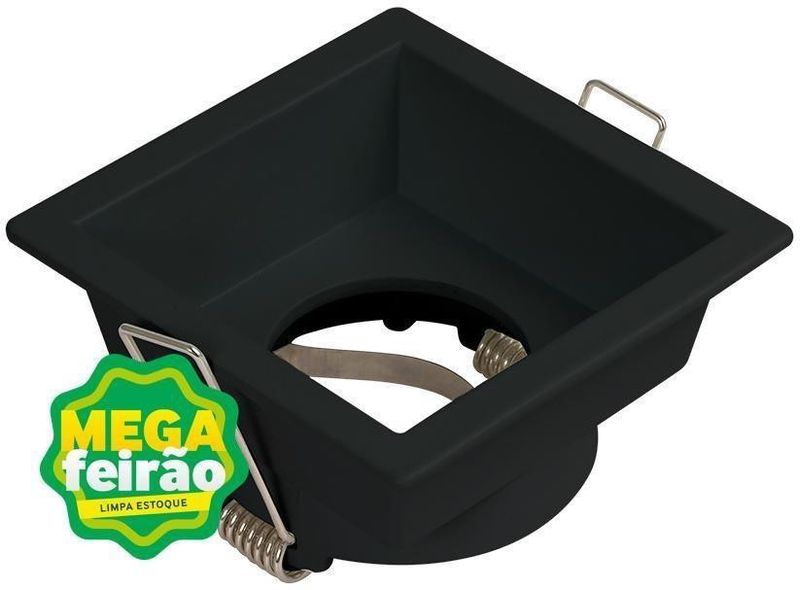 Spot-de-Embutir-Para-1-Lampada-Dicroica-Recuado-Quadrado-GU10-50W-Aluminio-Blumenau-55202001-Preto-Bivolt