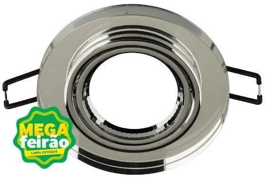 Spot-de-Embutir-Para-1-Lampada-Dicroica-Foco-Movel-Redondo-GU10-50W-Cristal-Blumenau-71210000-Cinza-Bivolt