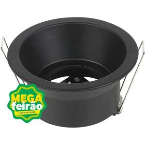 Spot de Embutir Para 1 Lâmpada Dicróica Recuado Redondo Gu10 50W Alumínio Blumenau 55201001 Preto Bivolt