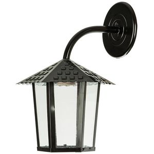 Arandela 1 Lâmpada Colonial Sextavada 100W Aço e Vidro Blumenau 109400-01 Preto Bivolt
