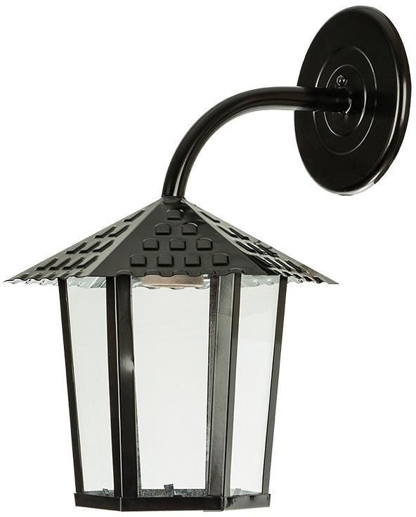 Arandela-1-Lampada-Colonial-Sextavada-100W-Aco-e-Vidro-Blumenau-109400-01-Preto-Bivolt