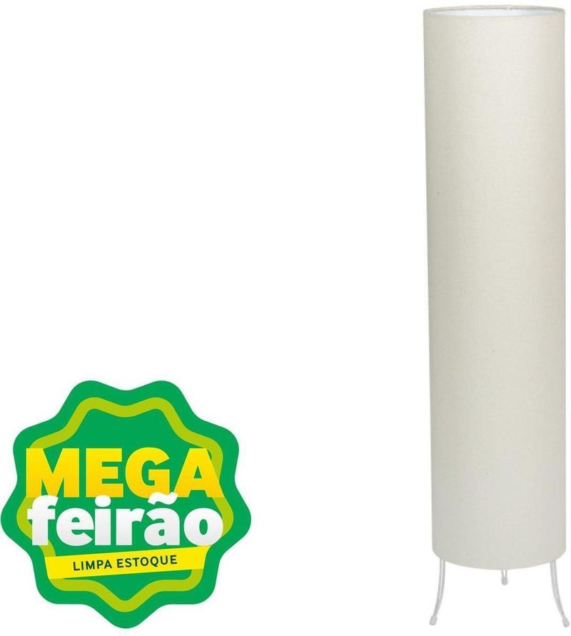 Luminaria-de-Chao-Cilindrica-20X20X90-60W-Acetato-Tecido-Metal-Primor-303-004-Bege