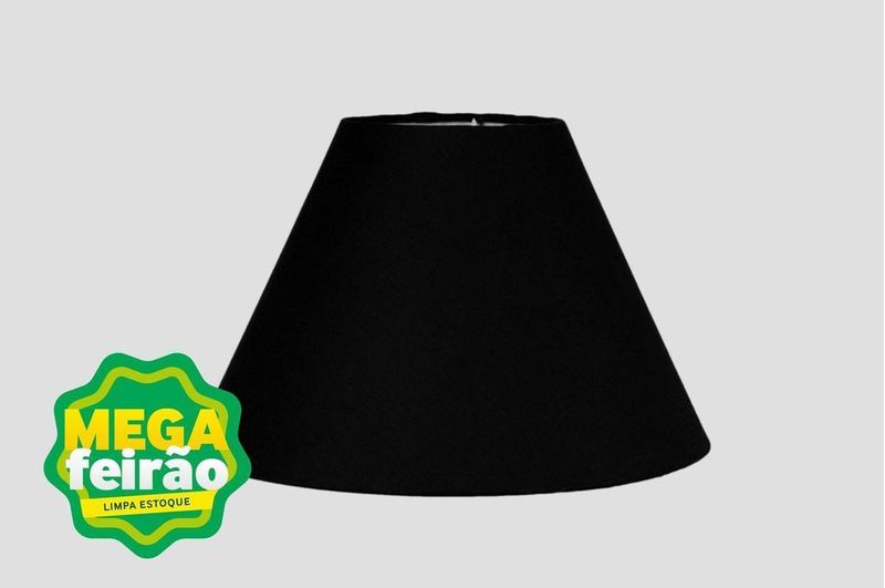 Cupula-Para-Abajur-Conica-60W-Acetato-Tecido-e-Metal-Primor-451-001-Preta