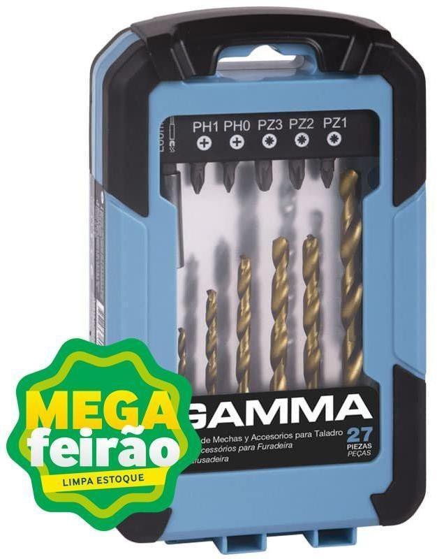 Acessórios Para Parafusadeira e Furadeira Gamma Kit com 27 Peças