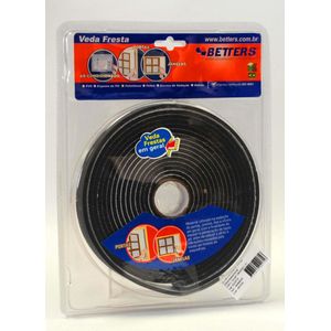 Veda Fresta Porta e Janela Pe Betters Preto 25x4mm 5m