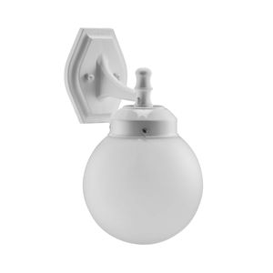 Arandela 1 Lâmpada Jardim Globo 20W Alumínio Dital 567 Branco Bivolt