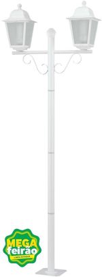Poste-2-Lampadas-Soberana-20W-Aluminio-e-Polipropileno-Dital-117-Branco-Bivolt
