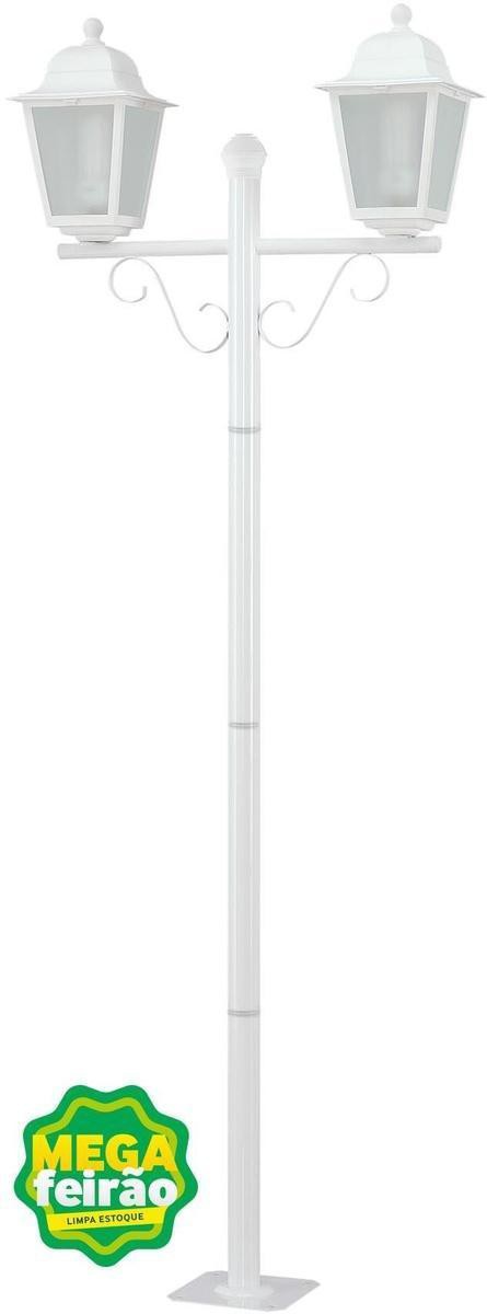 Poste-2-Lampadas-Soberana-20W-Aluminio-e-Polipropileno-Dital-117-Branco-Bivolt