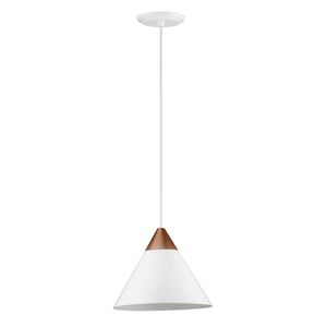 Pendente 1 Lâmpada Home 20W Polipropileno Dital 310 Branco e Cobre Bivolt