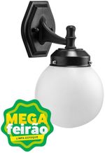 Arandela-1-Lampada-Jardim-Globo-20W-Aluminio-Dital-567-Preto-Bivolt