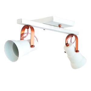 Luminária Trilho de Spot 2 Lâmpadas Arredondado 30W Alumínio Emalustres 2712/.004 Branco/Cobre Bivolt
