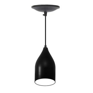 Pendente 1 Lâmpada Clean Cônico 30W Alumínio Emalustres 2291/.000 Preto/Branco Bivolt