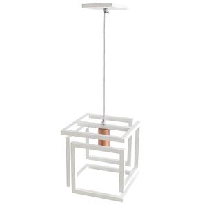 Pendente 1 Lâmpada Infinity Quadrado 30W Aluminio Emalustres 2640/.000 Branco Bivolt