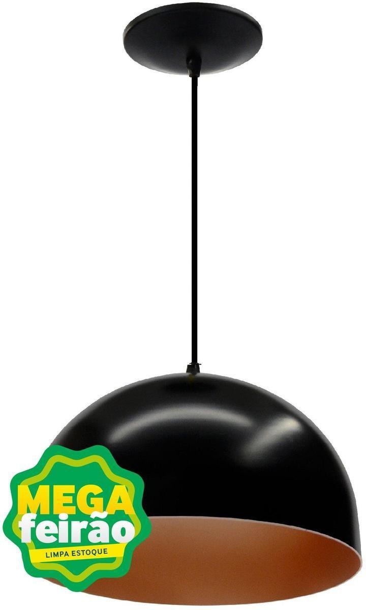 Pendente-1-Lampada-Caps-Arredondado-30W-Aluminio-Emalustres-2350--000-Preto-Cobre-Bivolt