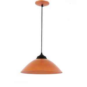 Pendente 1 Lâmpada Atrium Arredondado 30W Alumínio Emalustres 2751/.000 Cobre/Preto Bivolt