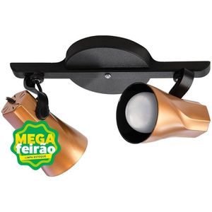 Luminária Trilho de Spot 2 Lâmpadas Spiralle Octa 20W Aluminio Startec Cobre Bivolt