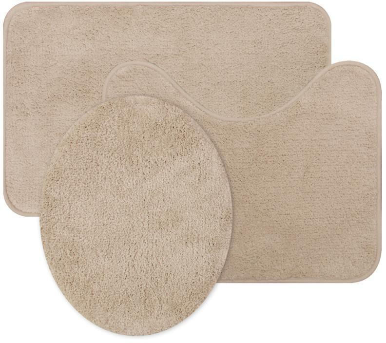 Jogo-de-Tapete-Para-Banheiro-Microfibra-Uzoo-Soft-Color-Bege-Kit-com-3-Pecas