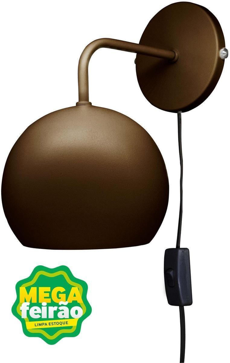 Arandela-1-Lampada-Ball-Parede-60W-Aluminio-Luz-Vita-Tabaco-Bivolt