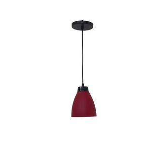 Pendente 1 Lâmpada Basic Teto 60W Polietileno Luz Vita Vermelho Bivolt