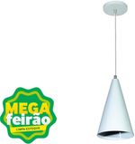 Pendente-1-Lampada-Cone-Teto-60W-Aluminio-Luz-Vita-10100301-Branco-Bivolt