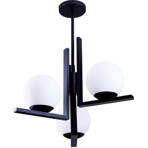 Lustre 3 Lâmpadas Havana 20W Alumínio e Vidro Startec Preto Bivolt