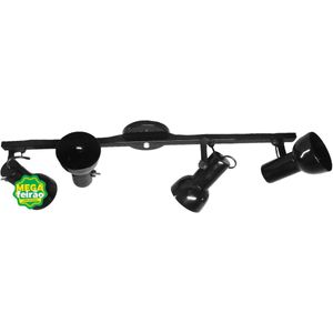 Luminária Trilho de Spot 4 Lâmpadas Caneca 60W Alumínio/ Polipropileno Luz Vita Preto Bivolt