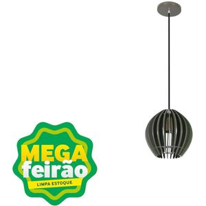 Pendente 1 Lâmpada Orbit Teto 60W Madeira Industrializada Luz Vita 20103705 Tabaco Bivolt