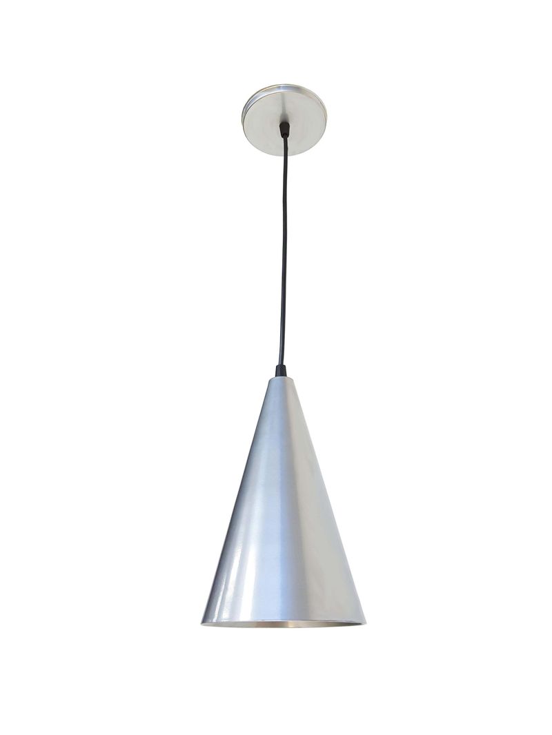 Pendente-1-Lampada-Cone-Teto-60W-Aluminio-Luz-Vita-10100324-Prata-Bivolt
