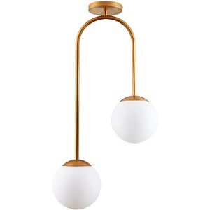 Plafon 2 Lâmpadas Florida 20W Alumínio e Vidro Startec Dourado Bivolt
