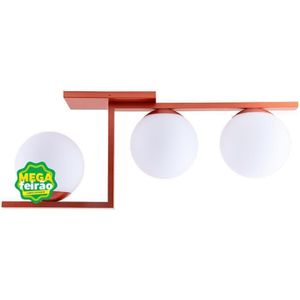 Plafon 3 Lâmpadas Havana 20W Alumínio e Vidro Startec 146000004 Cobre Bivolt
