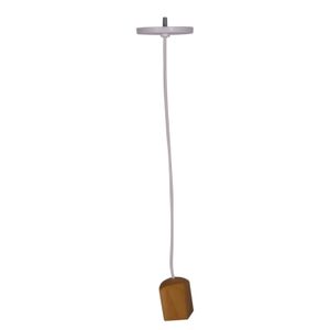 Pendente 1 Lâmpada Madeira Escura Quadrado 25W Plástico e Madeira Luminoteca 1121 Branco Bivolt
