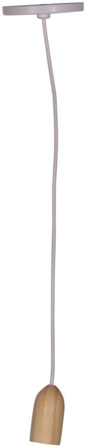 Pendente 1 Lâmpada Madeira Clara Cone 25W Plástico e Madeira Luminoteca 1125 Branco Bivolt