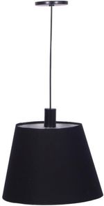 Pendente 1 Lâmpada 25W Algodão Luminoteca 1191 Preto Bivolt