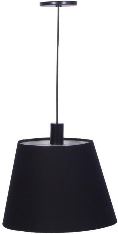 Pendente 1 Lâmpada 25W Algodão Luminoteca 1191 Preto Bivolt