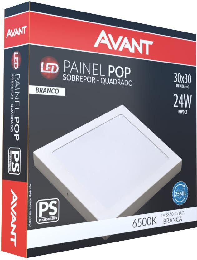 PAINEL-LED-DE-SOBREPOR-QUADRADO-AVANT-POP-24W-6500K